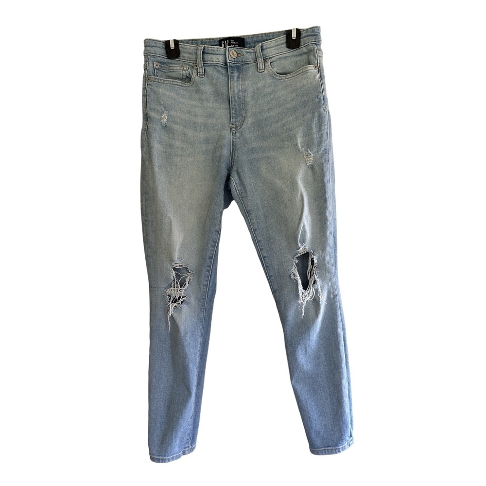GAP Distressed Denim Universal Legging‎ Jeans High Rise Size 8/29R Super Stretch